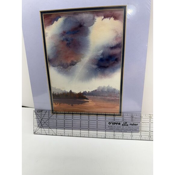 Original Southwest Desert Landscape Watercolor Painting With Double Mat - Picture 8 of 9